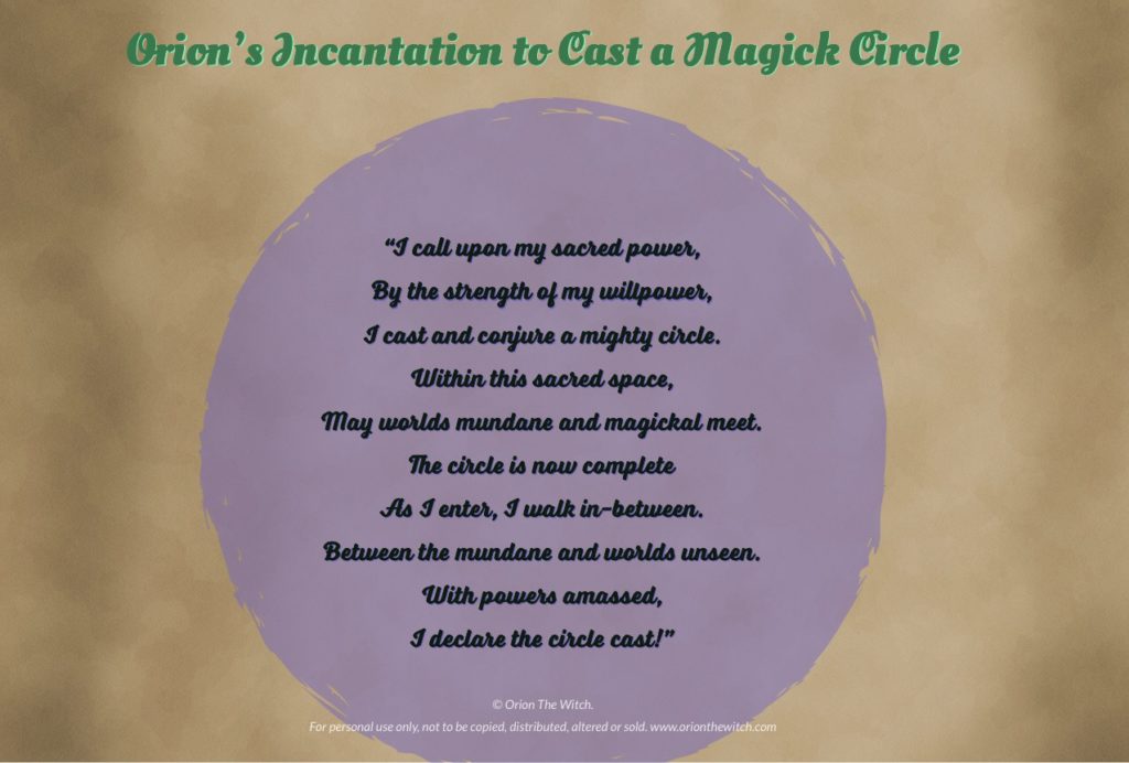 incantation to cast a magick circle